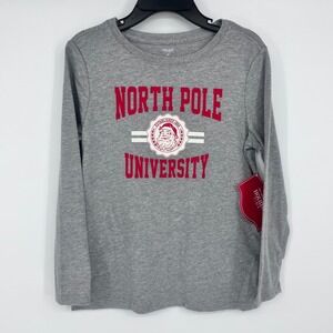 Holiday Time Toddler Boys 5T Gray Long Sleeve North Pole University Santa